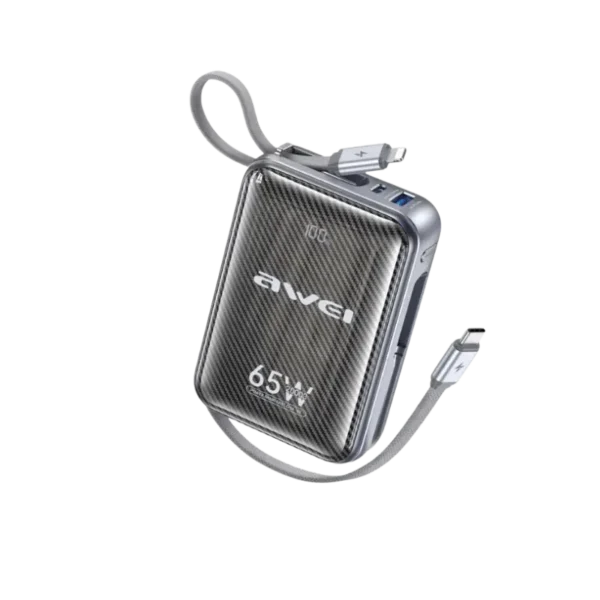 AWEI MH818 65W 20000mAh Power Bank with Built in Cables