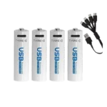 AiVR AA USB-C Rechargeable Batteries 4pcs - 2550 mWh