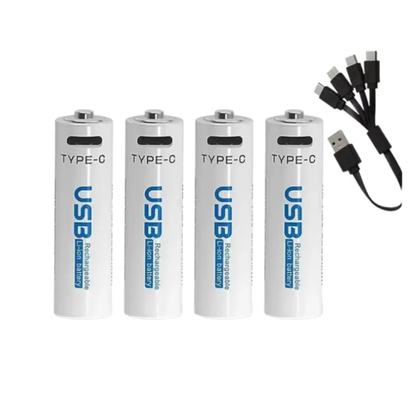 AiVR AA USB-C Rechargeable Batteries 4pcs - 2550 mWh