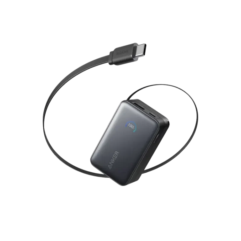 Anker Nano 10000mAh 45W Power Bank with Built-In Retractable USB-C Cable (A1638)