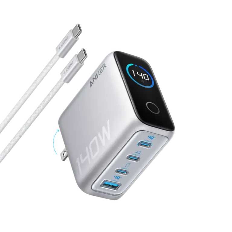 Anker Zolo 140W 4-Port Multi Device Charging GaN Power Adapter With Type-C Cable