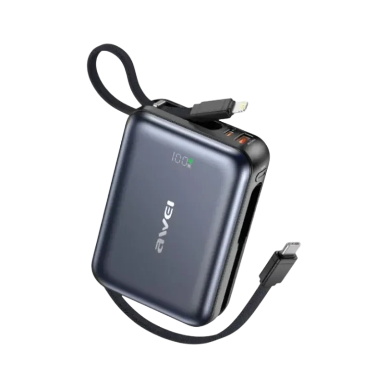 Awei C03 20000mAh 45W Power Bank with Built in Cables