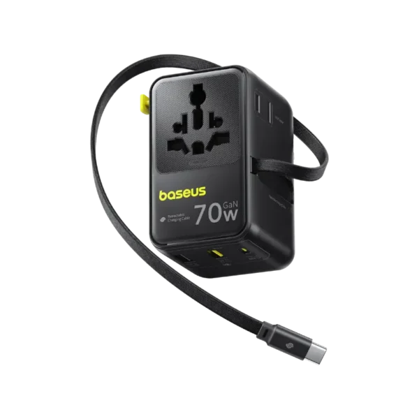 Baseus EnerCore CG11 70W GaN Universal Travel Adapter with Retractable Cable
