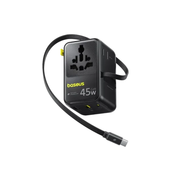 Baseus PicoGo AG11 45W GaN Universal Travel Adapter with Retractable Cable