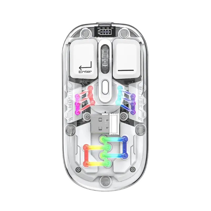 COTECi OF-026-WH Magic Crystal IV Wireless Dual-Mode Mouse
