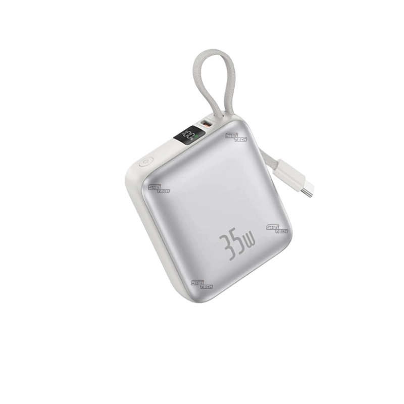 Foneng PX137 10000mAh 35W Fast Charging Power Bank With Built-in Type-C Cable