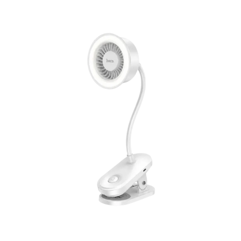 Hoco HX610 Clip Mount Fan with Rechargeable Battery and LED Light