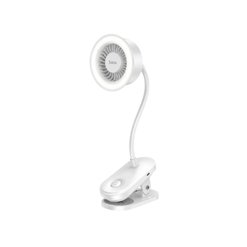 Hoco HX610 Clip Mount Fan with Rechargeable Battery and LED Light