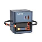 LDNIO Q16 100W GaN Desktop Charger 4-Port with Retractable Cables