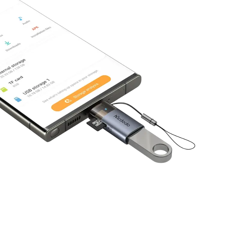 MCDODO OT-760 2-IN-1 USB-A TO USB-C TRANSFER ADAPTER WITH TF CARD READER
