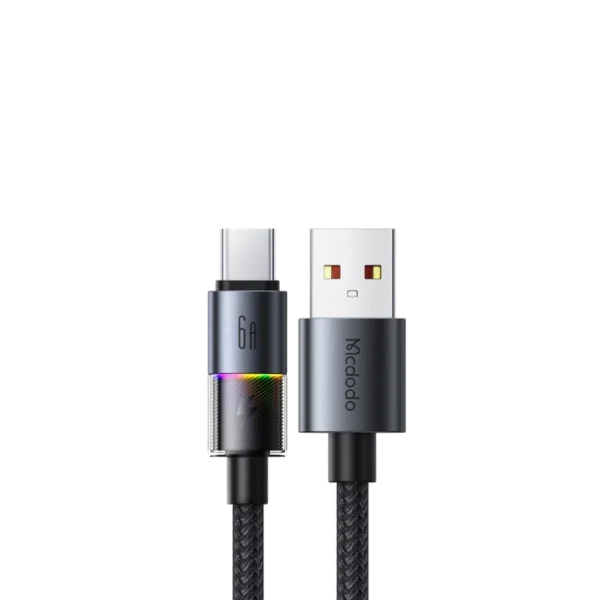 Mcdodo CA-8180 USB-A to Type-C 6A Fast Charging Data Cable with RGB Lights