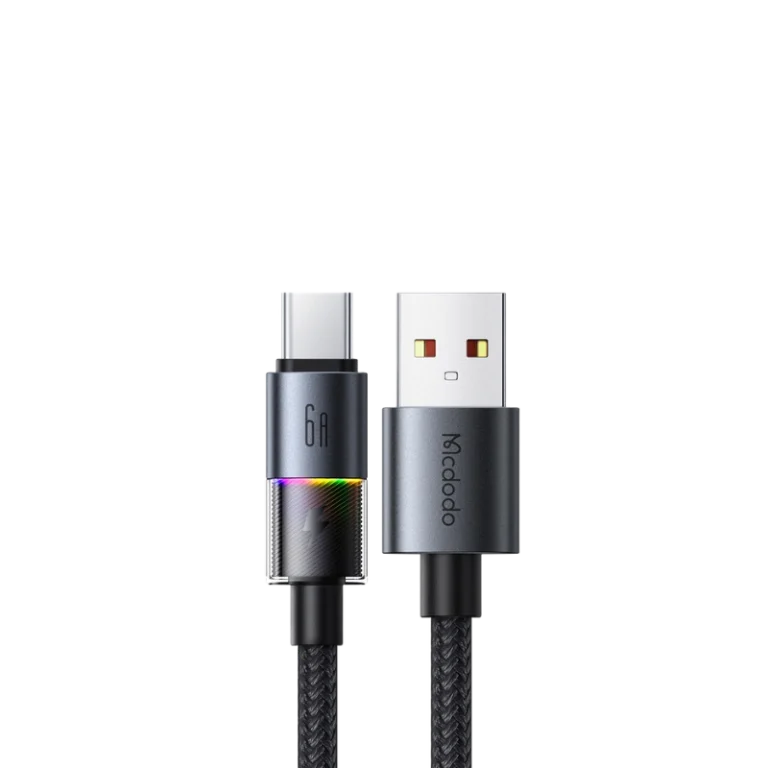 Mcdodo CA-8180 USB-A to Type-C 6A Fast Charging Data Cable with RGB Lights