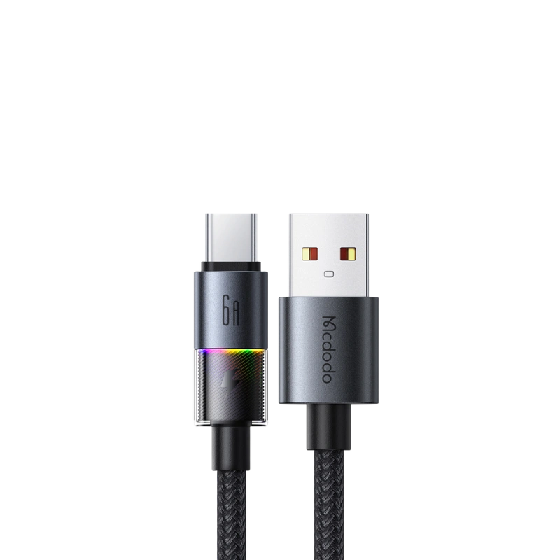 Mcdodo CA-8180 USB-A to Type-C 6A Fast Charging Data Cable with RGB Lights