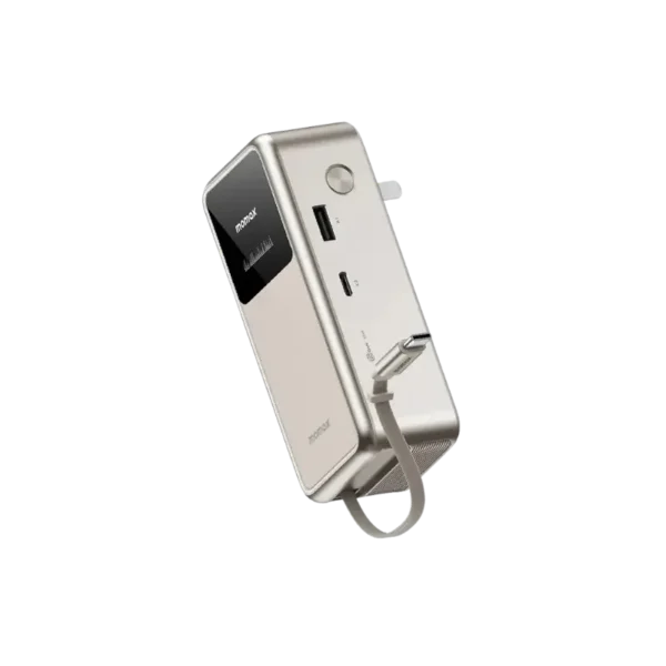 Momax 1 Pac⁺ 10000mAh 3in1 Hybrid GaN Battery Pack with Built In Retractable Cable