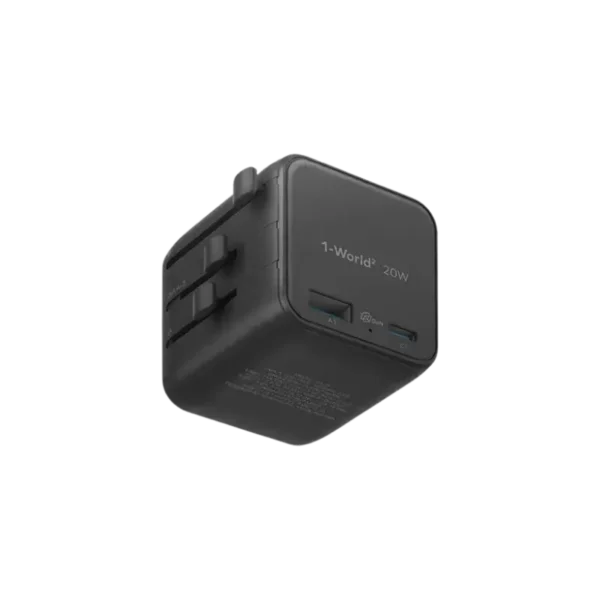 Momax UA29 1-World² 20W Universal 2-Port GaN Travel Adapter