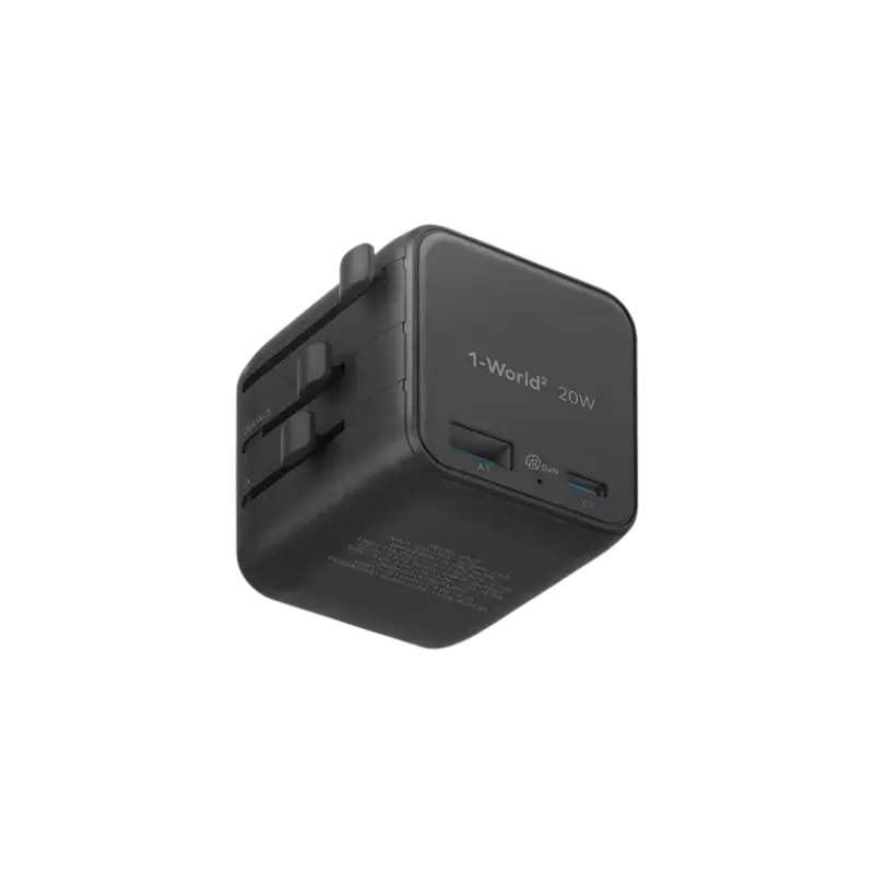 Momax UA29 1-World² 20W Universal 2-Port GaN Travel Adapter