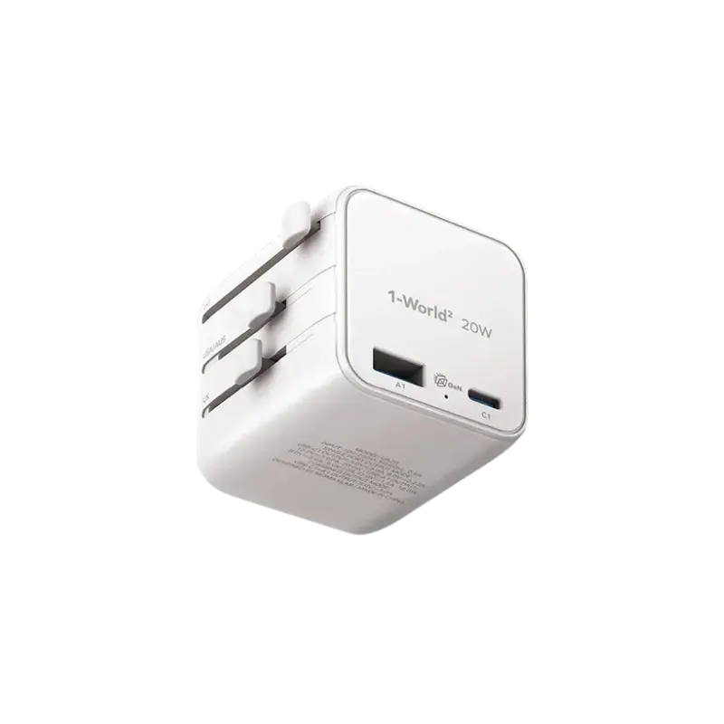 Momax UA29 1-World² 20W Universal 2-Port GaN Travel Adapter