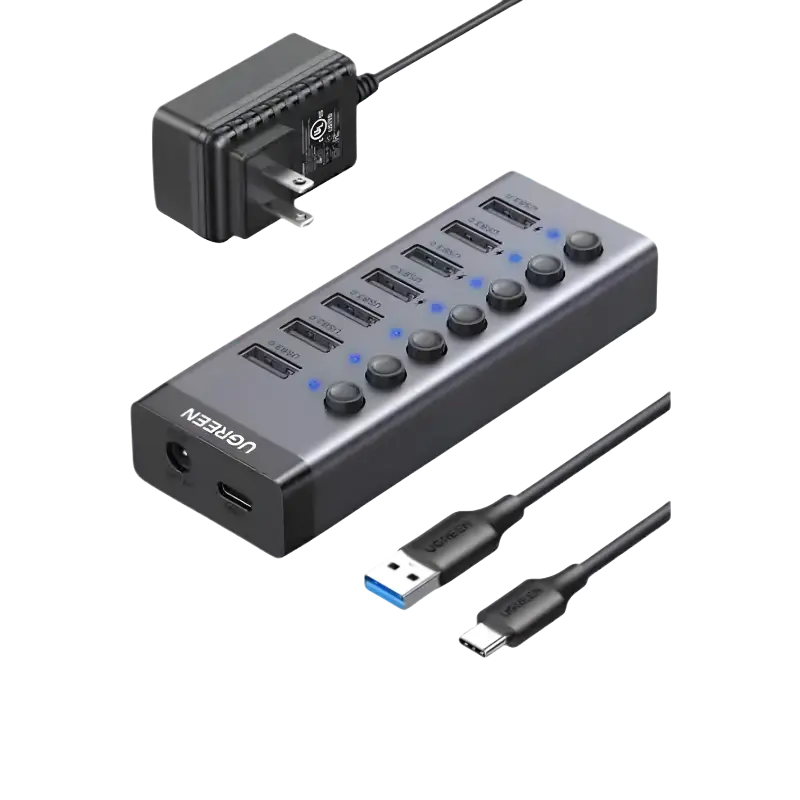 UGREEN 7-Port USB 3.0 Hub with 4 Smart Charging Ports (30778)