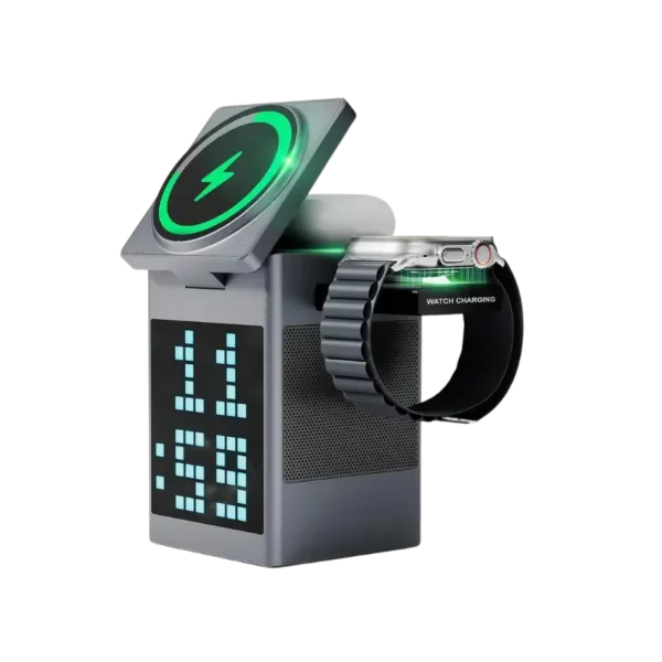 Valdus S5 Pixel Dock 5-in-1 Wireless Charger with Speaker and Clock